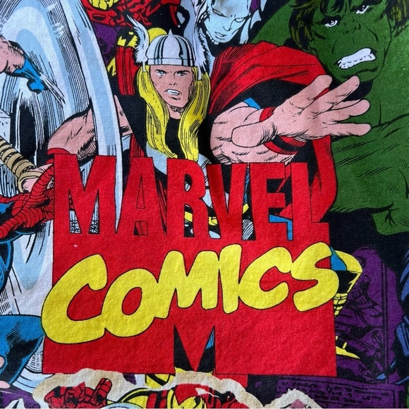 VTG Marvel Comics Fit and Flare Mini Skater Dress Spider-Man Hulk Thor Colorful - Picture 8 of 16